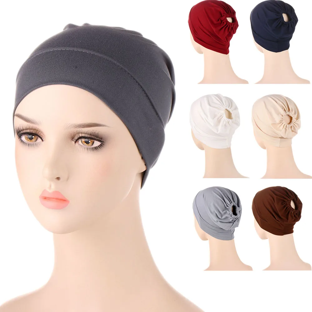 

Muslim Underscarf Inner Tube Cap Islamic Eid Prayer Hijab Bottom Hat Headwear Arab UAE Women Wrap Headscarf Turban Accessories