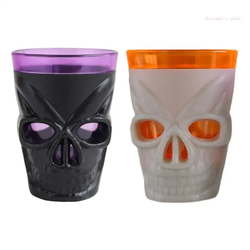 

Halloween Glow LED Skull Cup Add a Touch of Mystery, Great for Family Gatherings