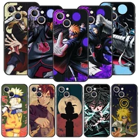 naruto anime akatsuki phone case for iphone 13 12 11 pro max mini 7 8 plus soft shell for iphone x xr xs max se 2022 black cover