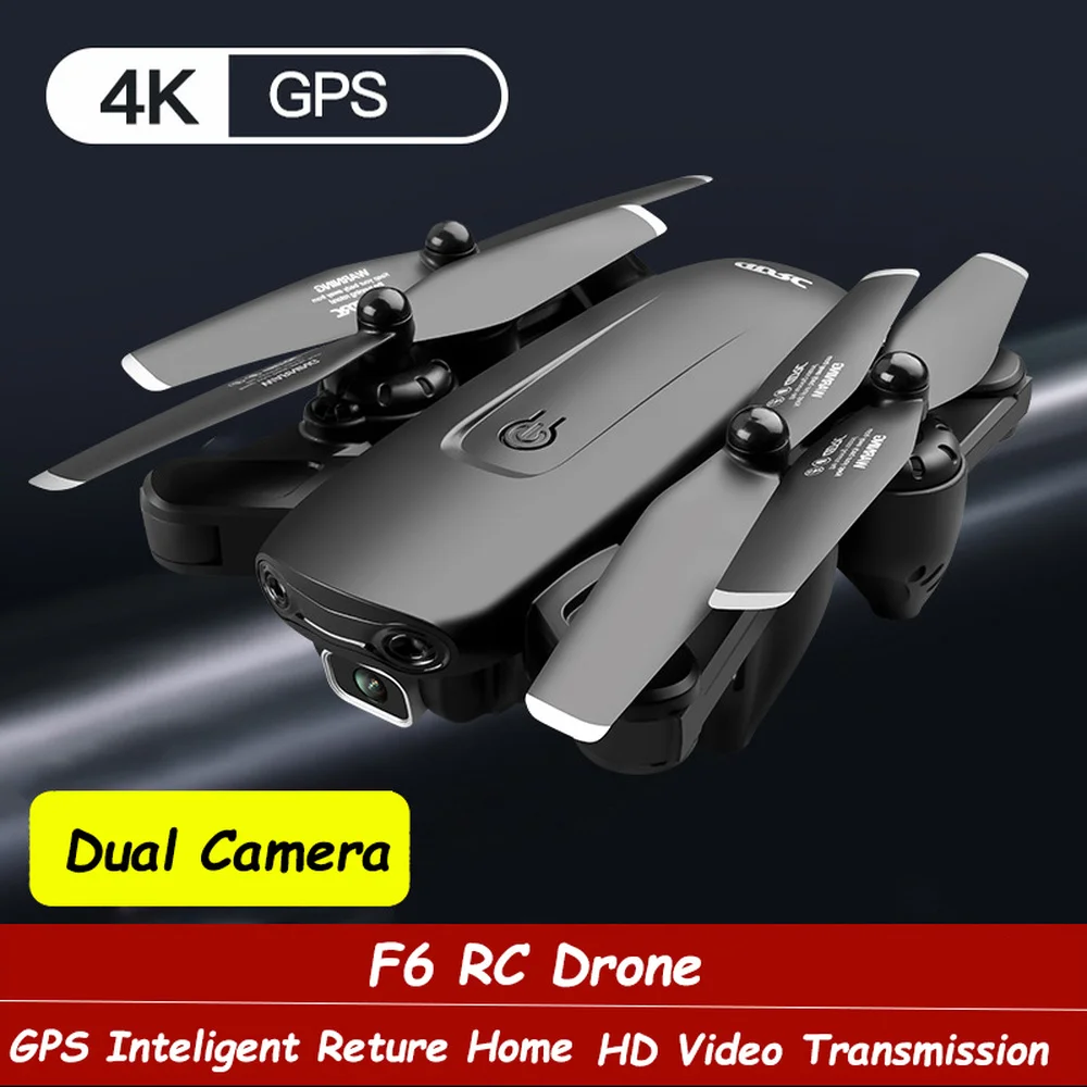 F6 Professional Drone 4K Camera HD GPS 1000M Smart return FPV Drones with 5.8G VTX 5G WiFi Optical Flow Foldable RC Quadcopter