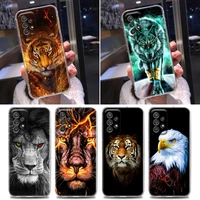 clear case for samsung galaxy a52 a51 a53 a72 a71 a73 a32 a31 a33 a41 a22 a11 soft cases cover the tigre wolf lion animal fundas