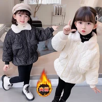 girls coat jacket cotton%c2%a0outwear overcoat 2022 cool warm thicken plus velvet winter school tops childrens clothing