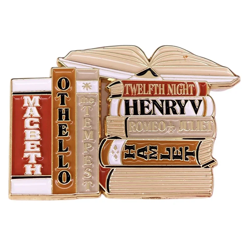 Книга William Play жесткая эмалированная булавка Macbeth Othello The Tempest двенадцатая ночь