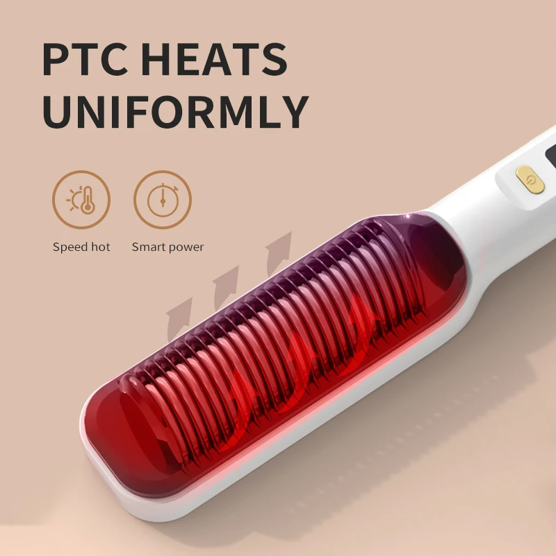 Multifunctional Straight Hair Straightener Comb Negative Ion Hair Comb Electric Anti-Scalding Hair Straightener Home Styling Too