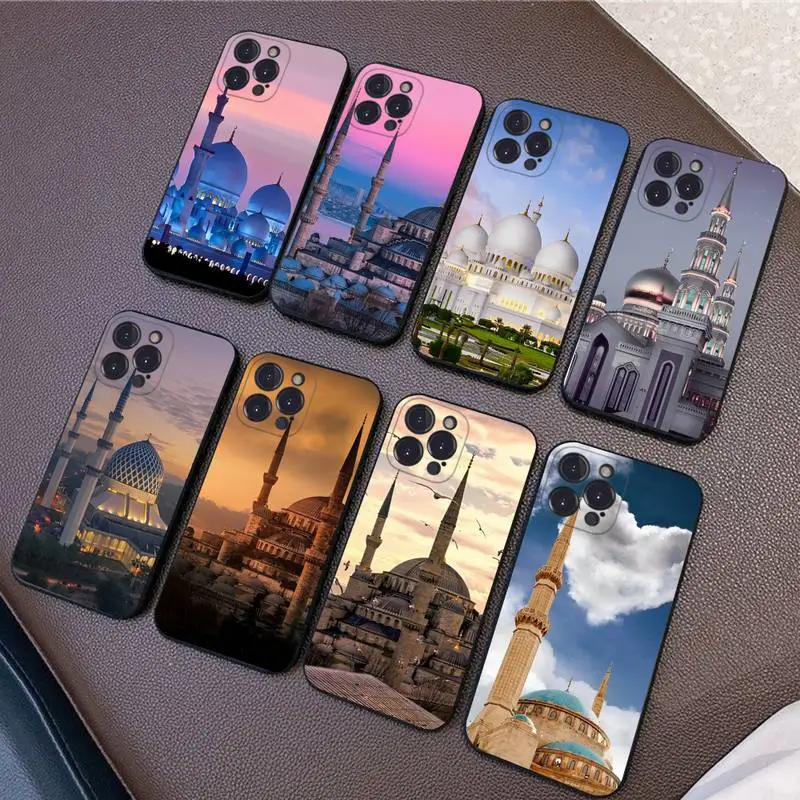

Arabic Muslim Mosque Building Phone Case Silicone Soft for iphone 14 13 12 11 Pro Mini XS MAX 8 7 6 Plus X XS XR Cover