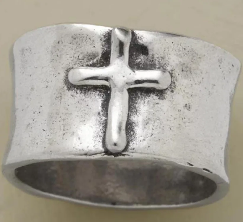 

Fashion Men's Ring Simple Retro Cross RingLatest Creative Men and Women Ring Factory Direct Sales Wholesale