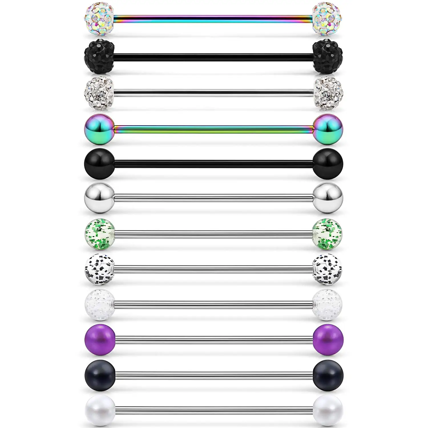 

Штанга из хирургической стали для пирсинга тела, 14 г, 12 шт.