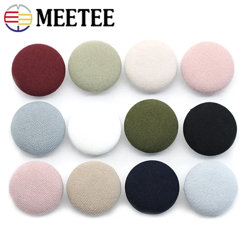 

50Pcs 11-30mm Metal Cloth Covered Buttons For Suit Coat Jacket Decor Round Shank Button DIY Clothes Sewing Tools Accessories