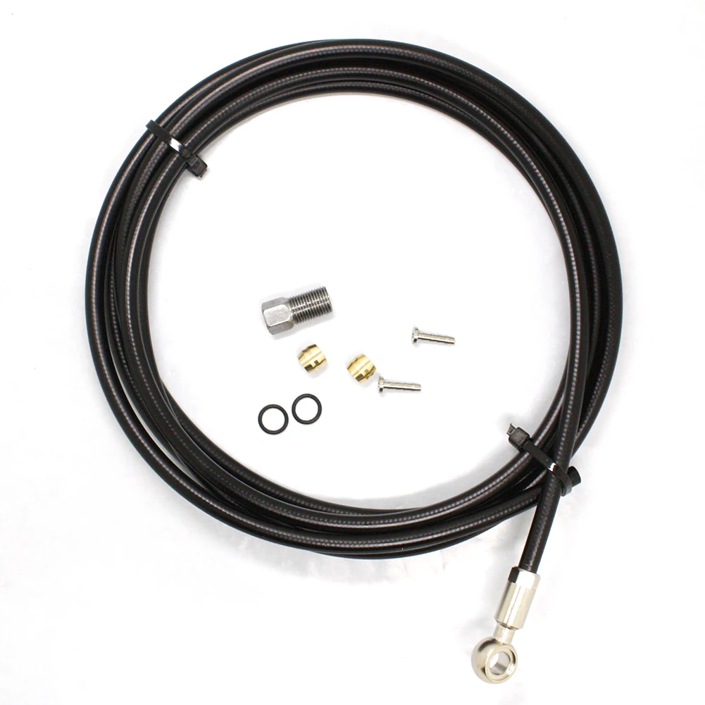 

Line Pipe 2m Brake Hose Kit Bike 60g Accessories Banjo Bicycle Black Disc Hydraulic Replacement 1x Rubber Sleeve