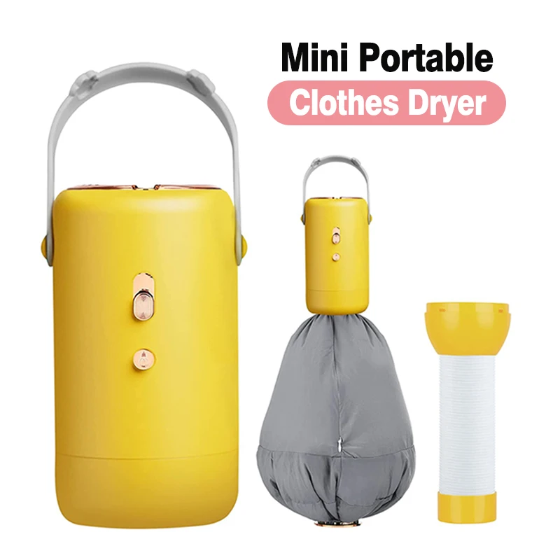 Portable Mini Dryer Clothes Dryer with Clothes Bag Multifunctional Travel Small Dryer for Underwear Panties Swimsuit Socks Shoes