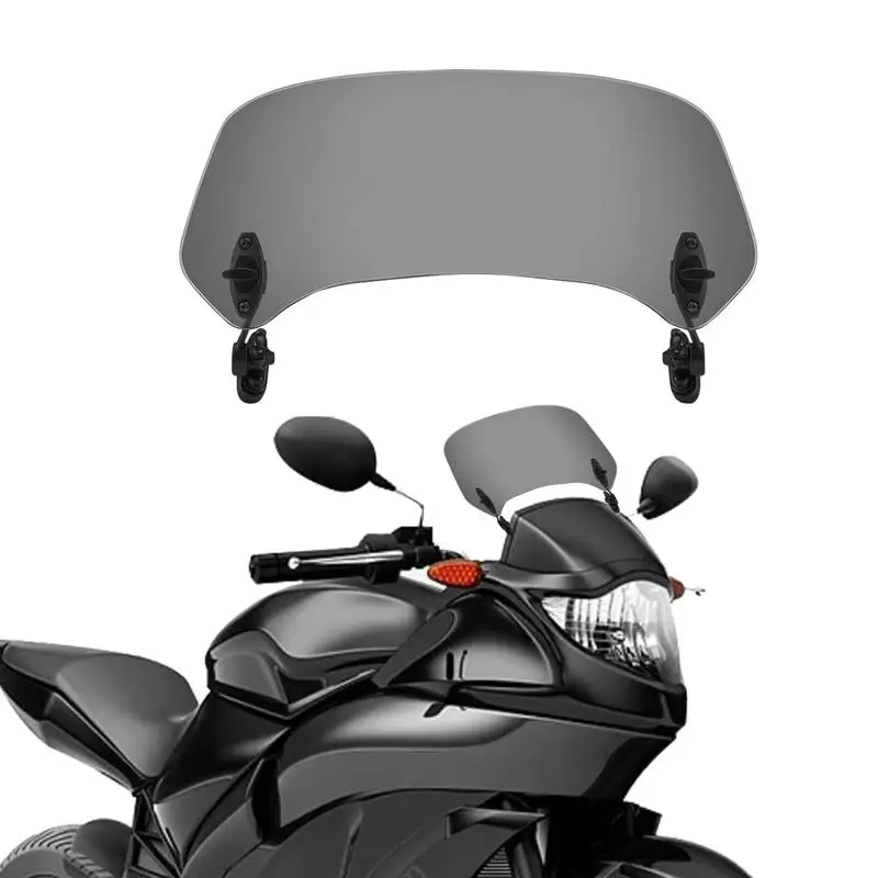 

Universal Motorcycle Windshield Adjustable Spoiler Clamp-On Windscreen Deflector Adjustable Clip-On Raised Windscreen Extender