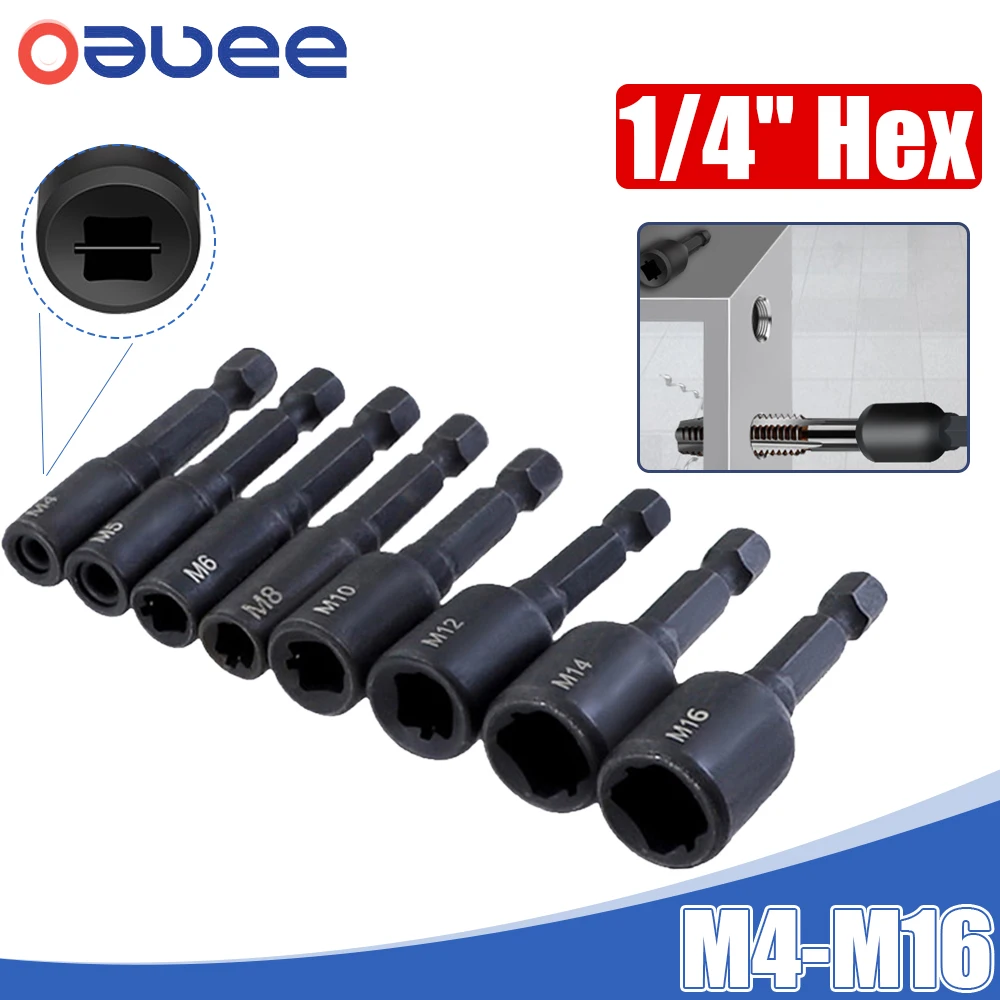 

Screw Tap Die Socket Adapter M4-M16 1/4'' Hex Shank Metric Screw Tap Driver Thread Tap Adapter For Power Electric Drill Tools