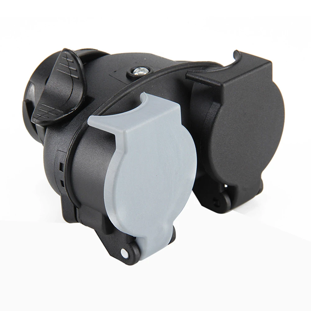 

Waterproof Material Conversion Adapter Plug And Play Design 12V 9cmx6cm Black Plug Socket Adapter Towbar Towing Bar Adapter