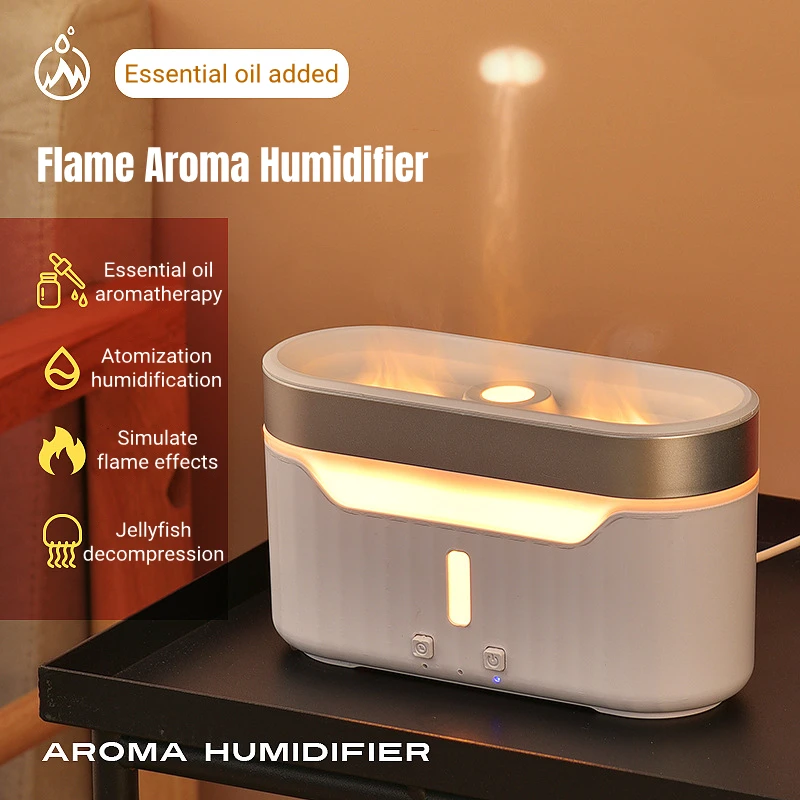 

300ML Simulation Flame Aroma Essential Oil Diffuser USB Air Humidifier for Home Room Fragrance Ultrasonic Aromatherapy Difusor