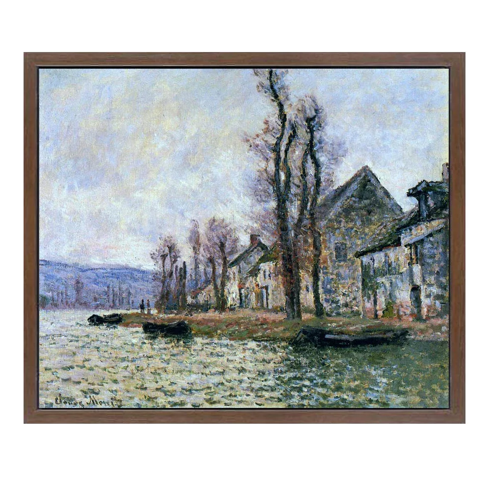 

Hand painted high quality landscape oil painting reproduction of The Bend of the Seine at Lavacourt, Winter by Claude Monet