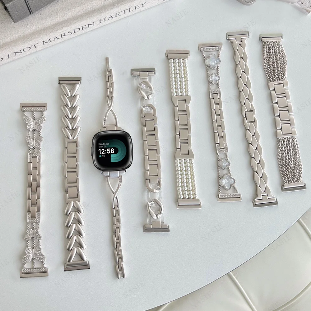 Браслет из нержавеющей стали для часов Fitbit Versa 4 3 2 1 Lite