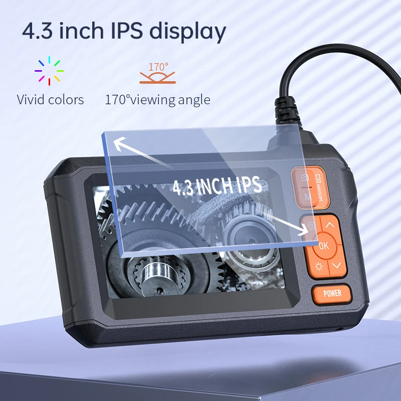 Камера-эндоскоп с автофокусом 4 3 дюйма IPS HD1080P 8 светодиодов