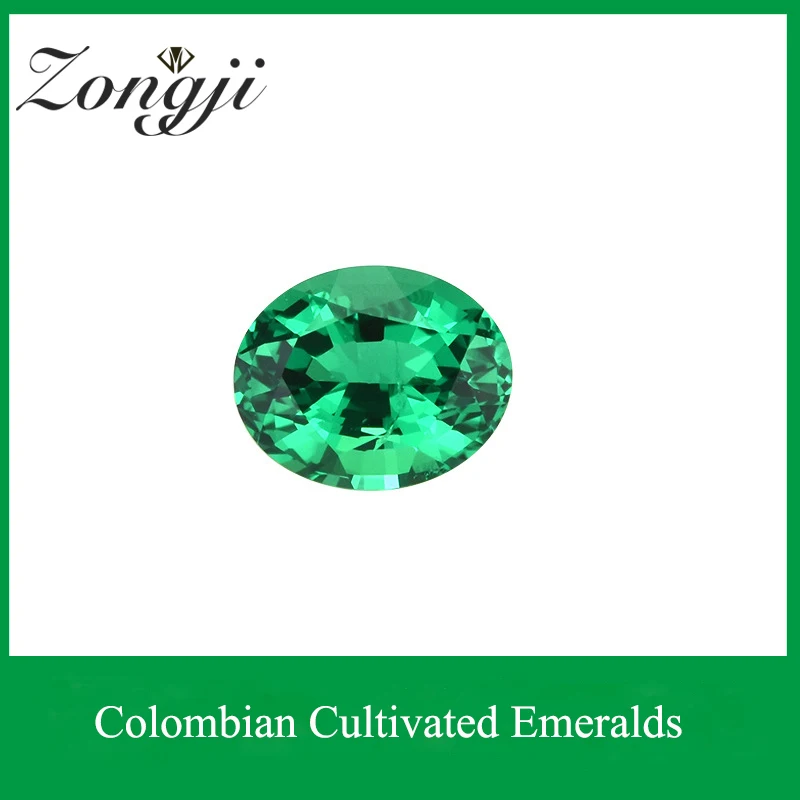 

ZONGJI Preferential Wholesale 1~9.20 Carat Lab-grown Colombian Emerald Shaped Oval Egg-shaped Synthetic Emerald Naked Stone