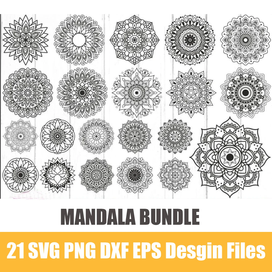 

Mandala Zentangle Vector Bundle DXF SVG EPS Files for Cricut, Silhouette, Dripping Letters, T-shirt Print, Laser Cutting