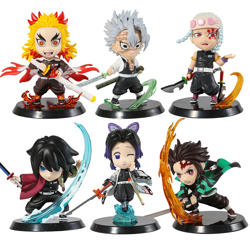 

Kimetsu no Yaiba Q Version Figure Sanemi Mitsuri Kyoujurou Shinobu Giyuu Figurine Demon Slayer New Design