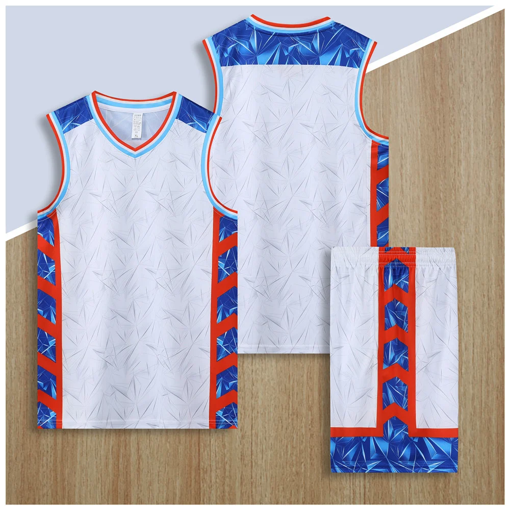 Summer New Adult Youth Training Basketball Set Xs-5Xl Custom College Team Basketball Set Breathable Sports Quick Drying Jersey