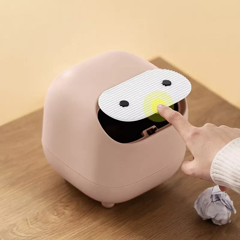 

2022New Mini Cute Waste Bin Desktop Small Trash Can With Lid Garbage Organizer Detachable Press-type Cover Desk Storage Bucket