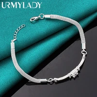 urmylady 925 sterling silver aaa big zircon charm bracelet snake chain for woman wedding engagement party fashion jewelry