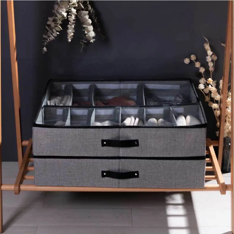 

BOUSSAC-Foldable Storage Box for Shoe, Home Shoe Storage, Under Bed, Transparent Shoes Box, Drawer Organizer