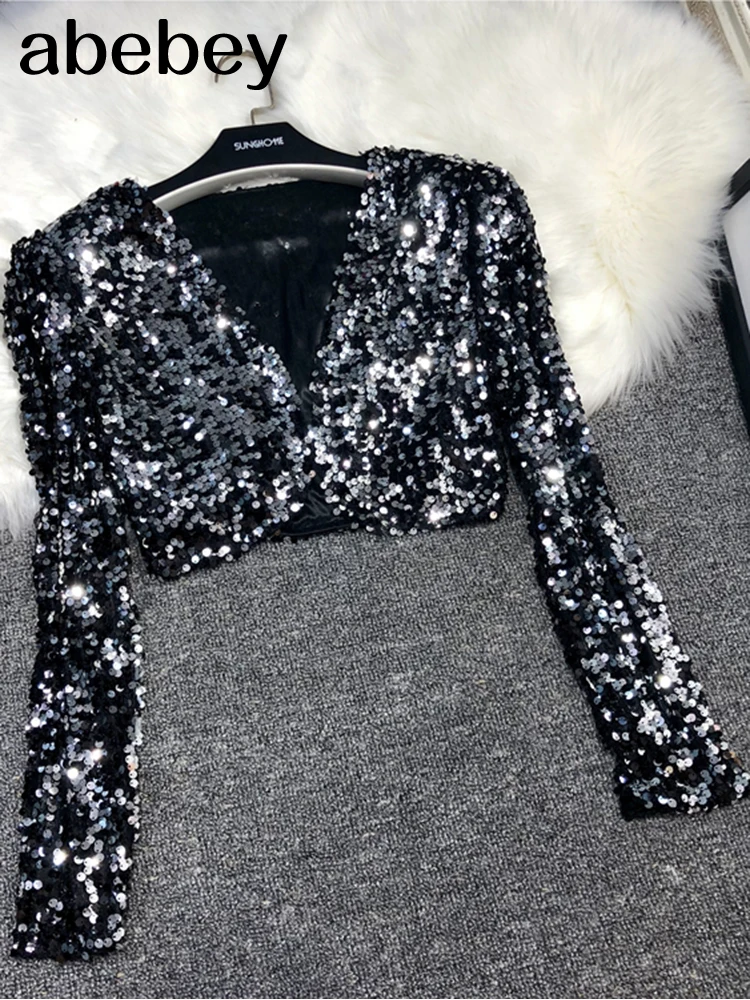 Блестящая женская куртка с нашивками весенний Блестящий кроп-топ золотого и