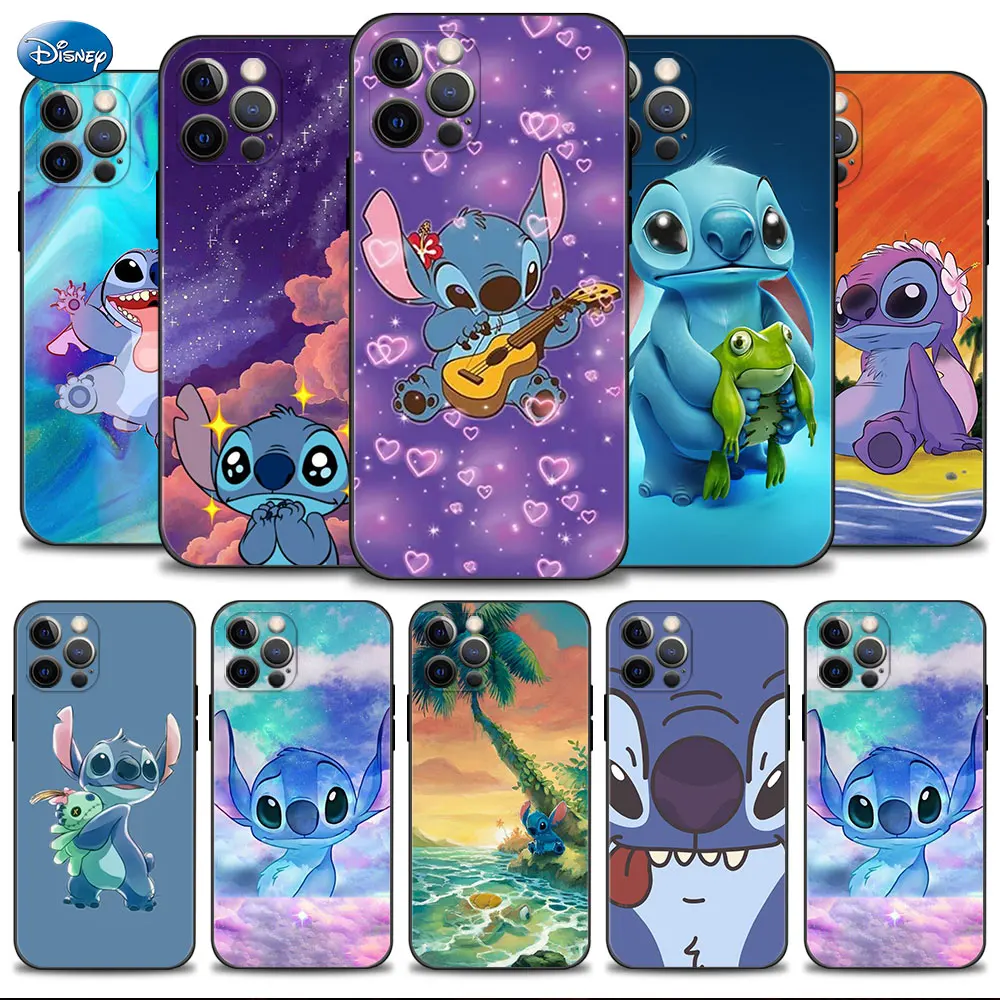 

Carcasa Case For Apple iPhone XS X 14 XR 7 Plus 12 Pro Max 8 13 11 SE2 5 Mini SE SE2022 Disney Stitch Love Galaxy Protection