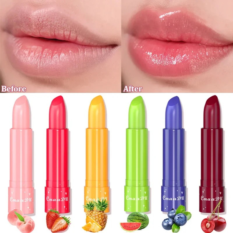 Увлажняющий Натуральный Фруктовый бальзам для губ с клубникой водостойкая