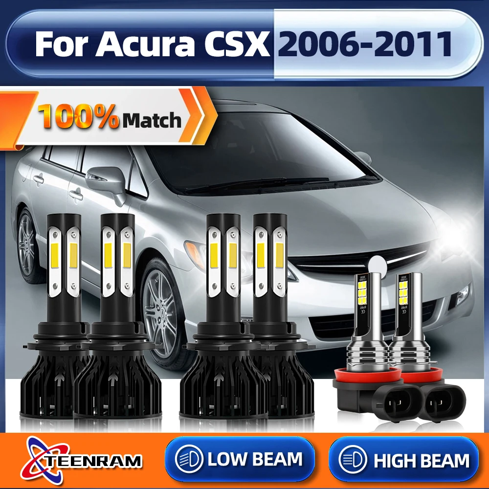 

HB3 9005 HB4 9006 светодиодный лампы для автомобильных фар 360 Вт 60000LM Автомобильные фары 12 в 6000 К Белый для Acura CSX 2006 2007 2008 2009 2010 2011