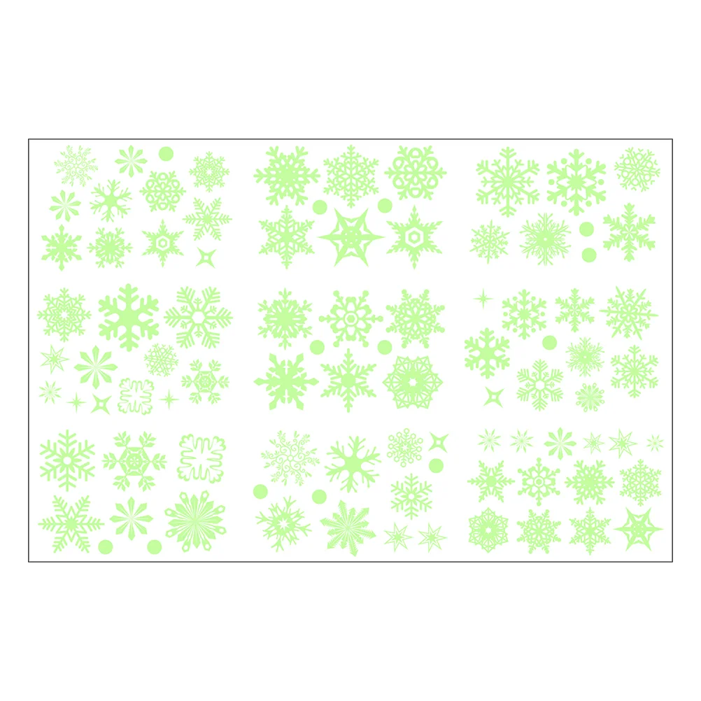 

Sheets Christmas Snowflake Stickers Glow in The Dark Xmas Window Clings