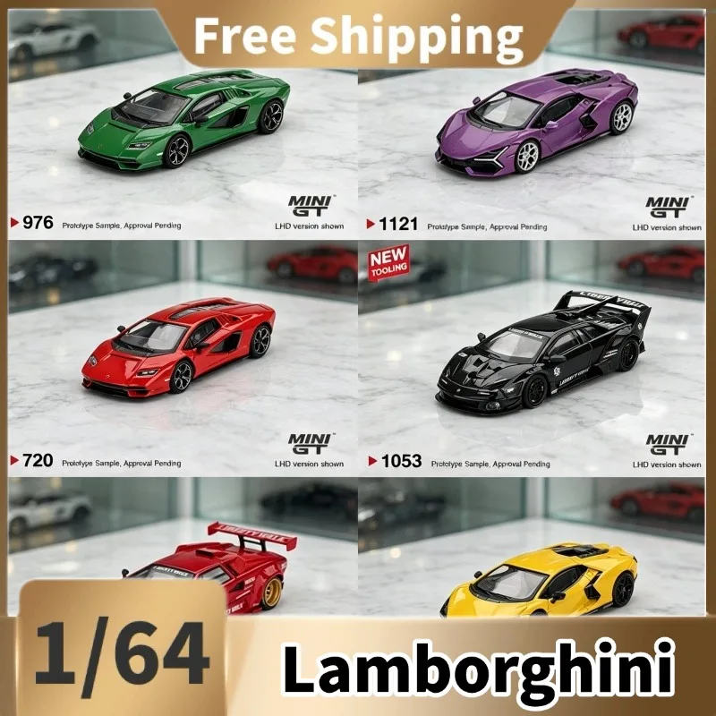Фото В наличии: Коллекция литых моделей автомобилей MINI GT 1/64 Lamborghini, модели LB Widebody и Stock Hypercar. №1