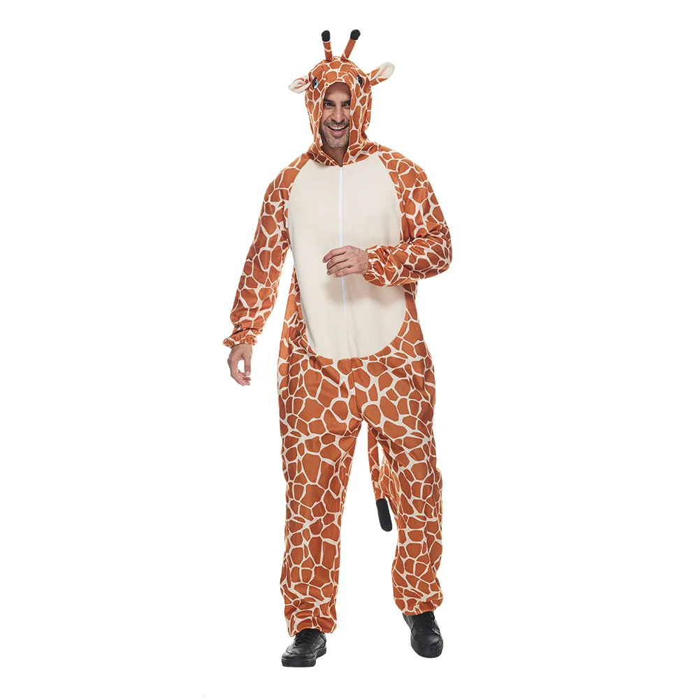Halloween Costume for Adult Men Women Giraffe Cosplay Clothes Animal Party Dress Up Suit Funny Festival Jumpsuit 2023 Pajama