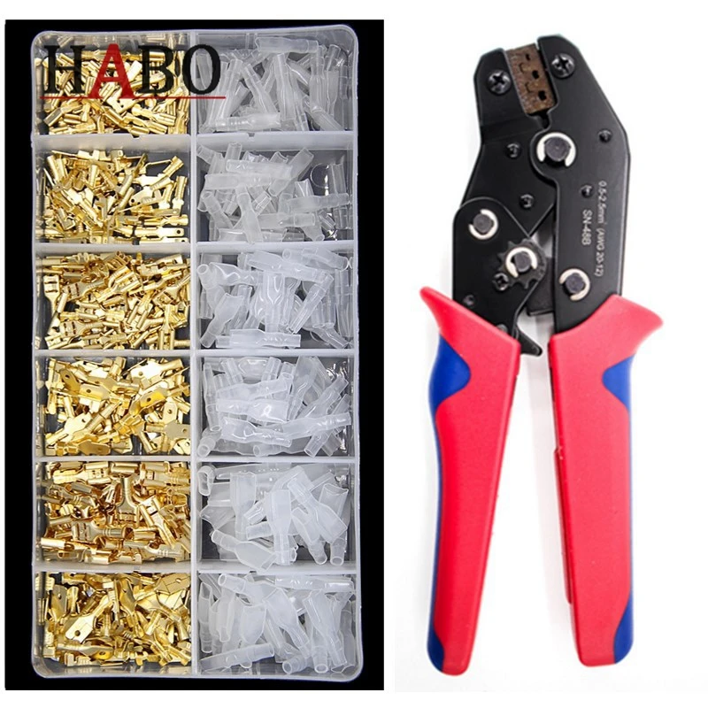 

2.8/4.8/6.3mm wound connector plug General spring insert edge wire crimping sheath terminal 450 box for quick simple terminal