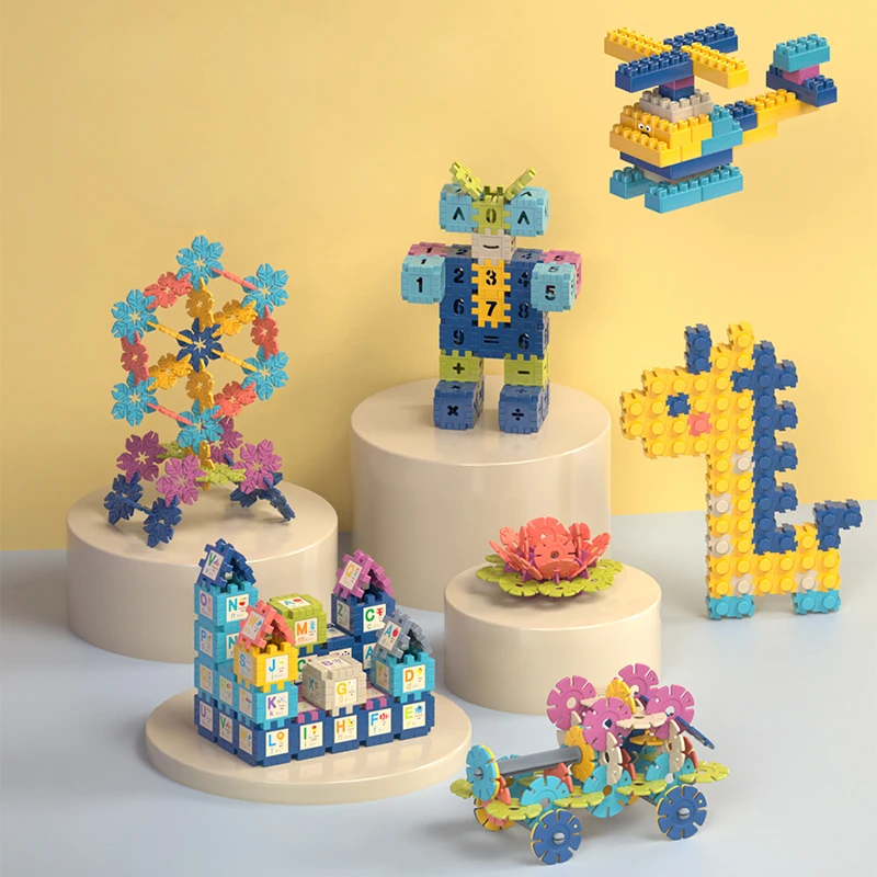 

Children Small Particle Building Block Montessori DIY Creative Bricks Educational Assembly Toy Teaching Kids Multicolor Toy Gift