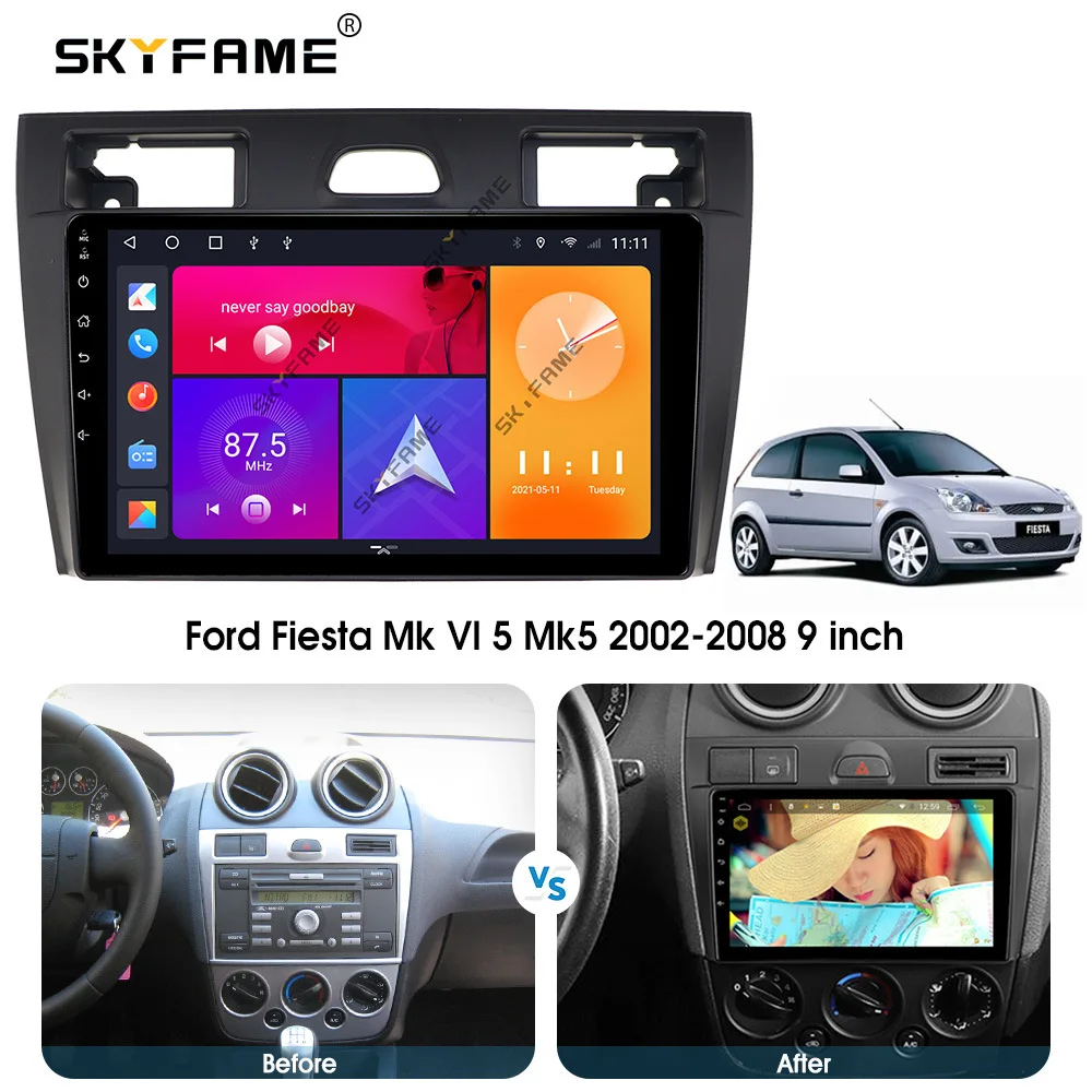 

Автомагнитола для Ford Fiesta Mk5 2002-2008 2 Din Android мультимедийный плеер GPS навигация IPS экран DSP 9 дюймов