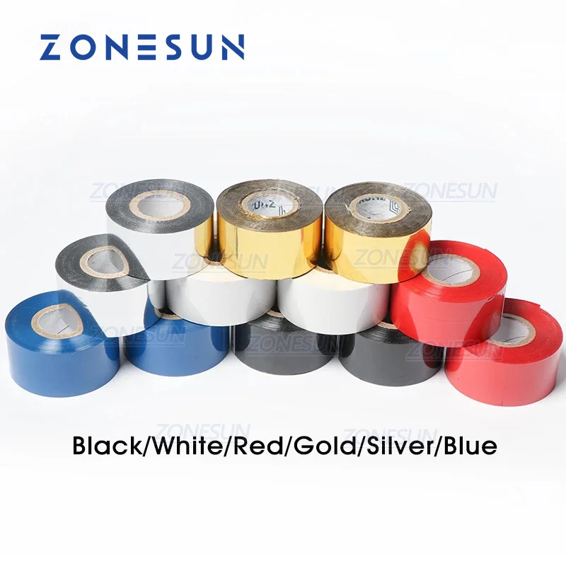 

ZONESUN Thermal Ribbon of Printing Machine 30*100m Date Code Ribbon Printer Accessory Printing Ribbon for Plastic and Paper