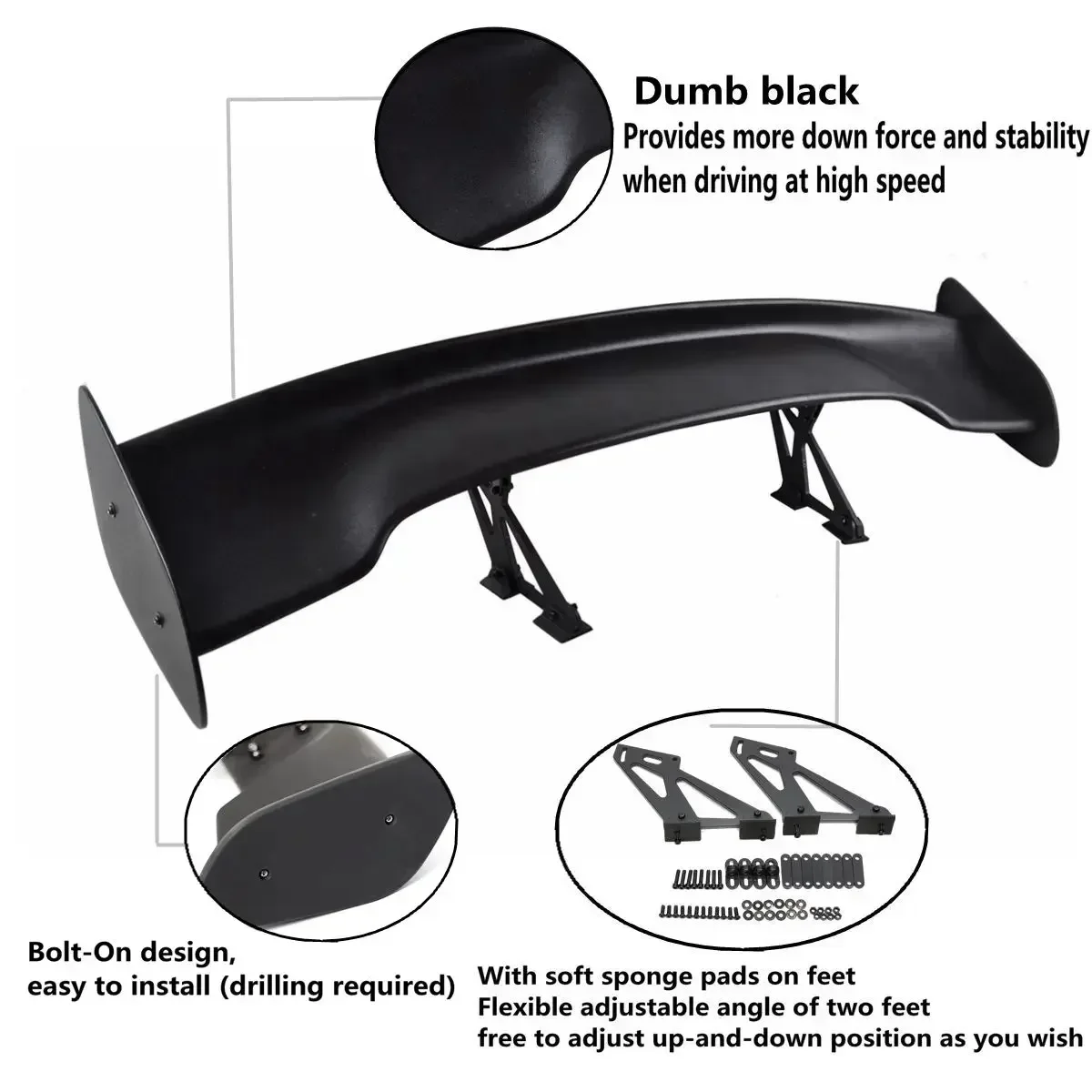 Спойлер из настоящего углеродного волокна 145 см GT универсальный спойлер для