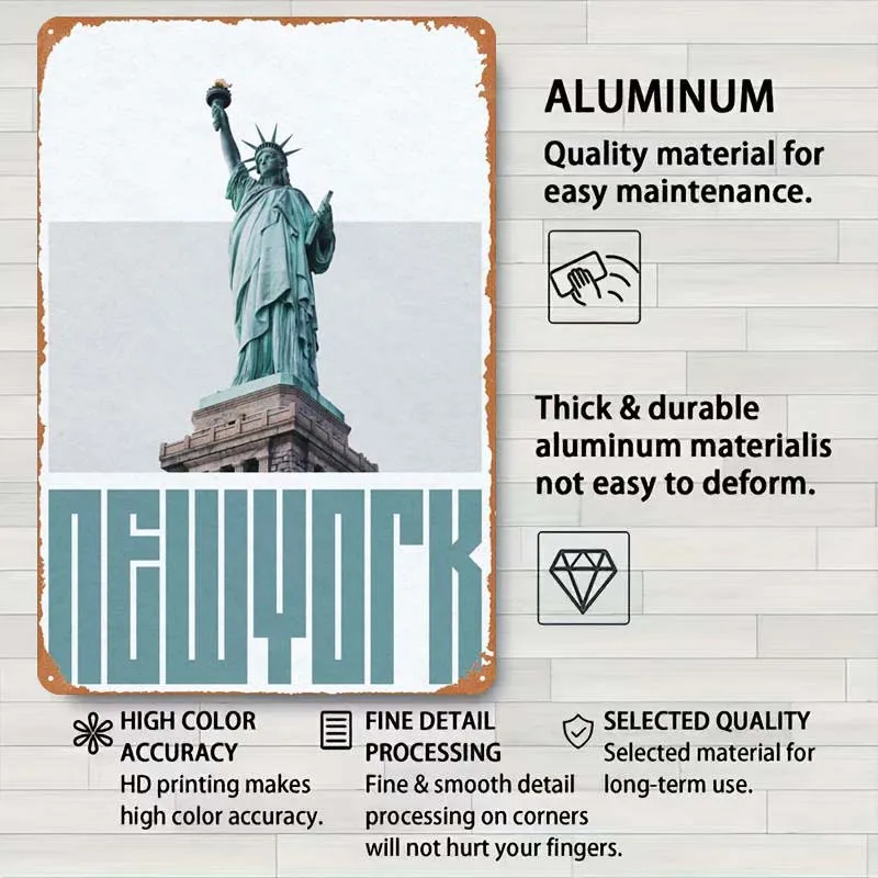 Металлический постер с изображением статуи Свободы Нью-Йорк домашний декор