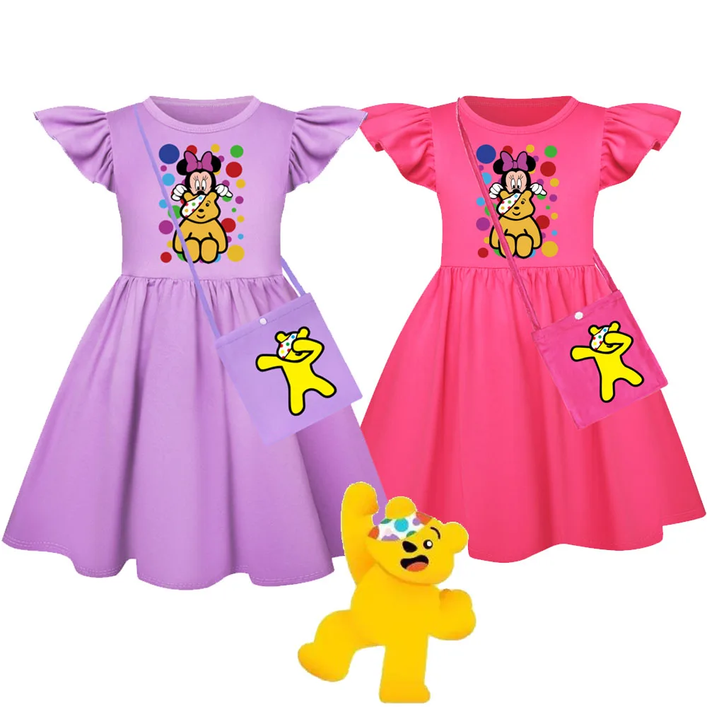 Новый детский костюм Do The Floss для маленьких девочек милый мультяшный медведь Pudsey