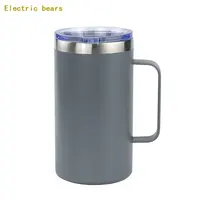24oz Stainless Steel tumbler Milk Cup Double Wall Vacuum Insulated Mugs Metal Wine Glass with handles coffee mug Gift