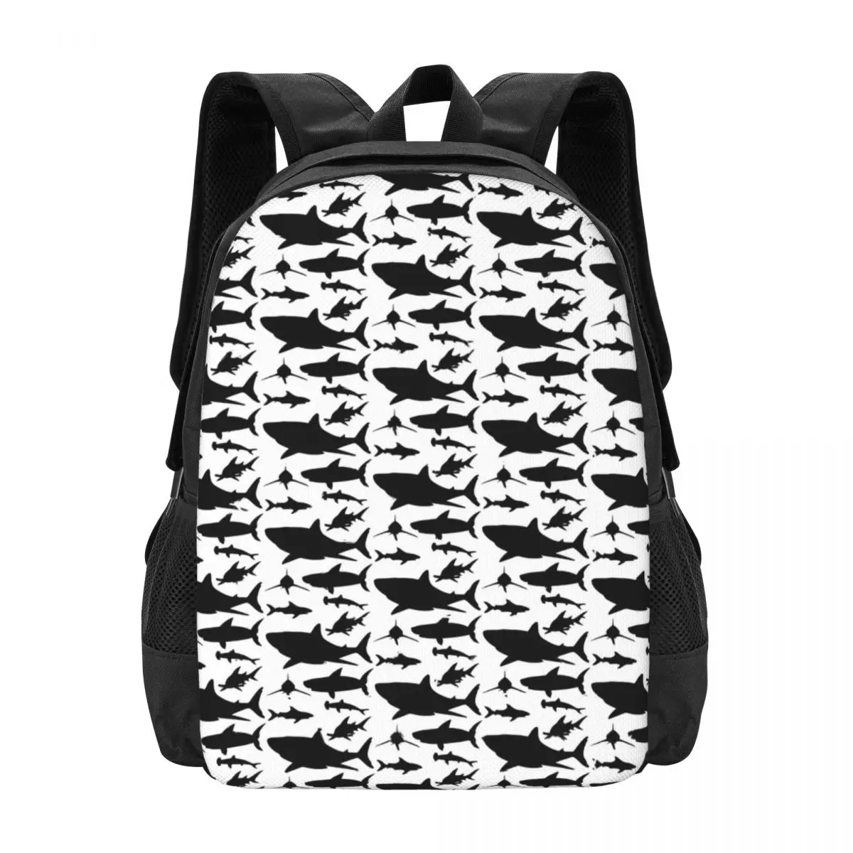 

Shark Silhouette Backpack Women Funny Animal Big Backpacks Polyester Kawaii School Bags Trekking Colorful Rucksack