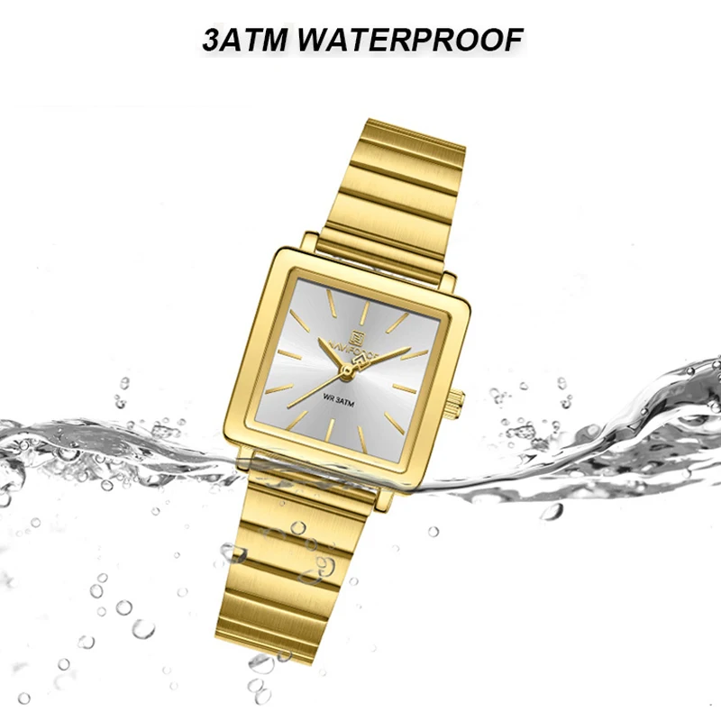 NAVIFORCE новый стиль элегантные женские кварцевые часы 3ATM водонепроницаемые