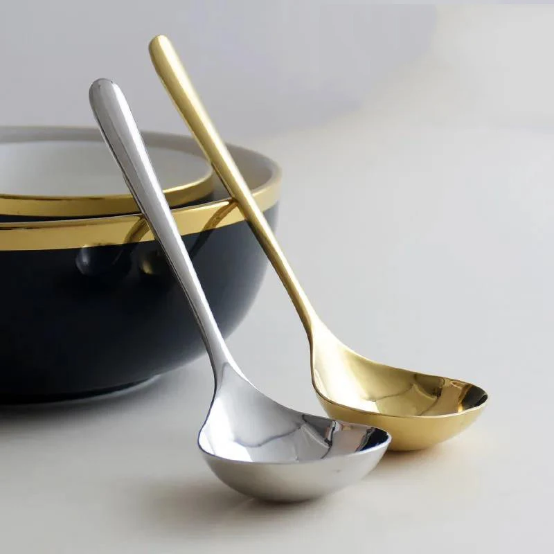 

304 Stainless Steel Spoon Drinking Soup Long Handle Household Kitchen Seasoning Porridge Home Tableware