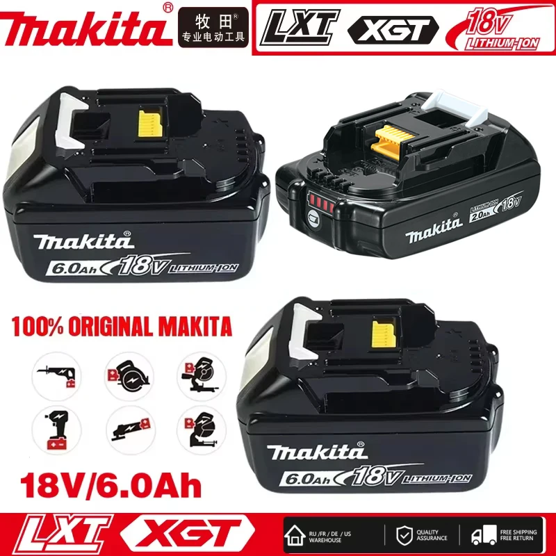 Оригинальная батарея Makita 6Ah/3Ah/2Ah для 18 В BL1830B BL1850B BL1850 BL1840 BL1860 BL1815 сменная литиевая