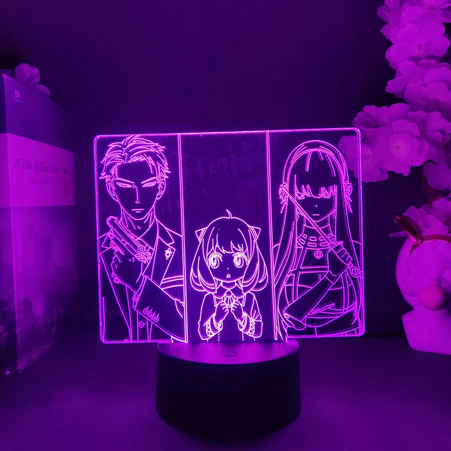 

Spy X Family Anime Light Kawaii Home Space Decoration RGB Table Lamp Manga Style Bedroom Display Shelf Decorative Nightlight