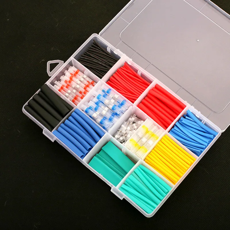 

530PCS Heat Shrinkable Tube+Heat Shrinkable Solder Wire Connector-Electronic DIY Kit-Solder Butt Connector-Waterproof Insulation