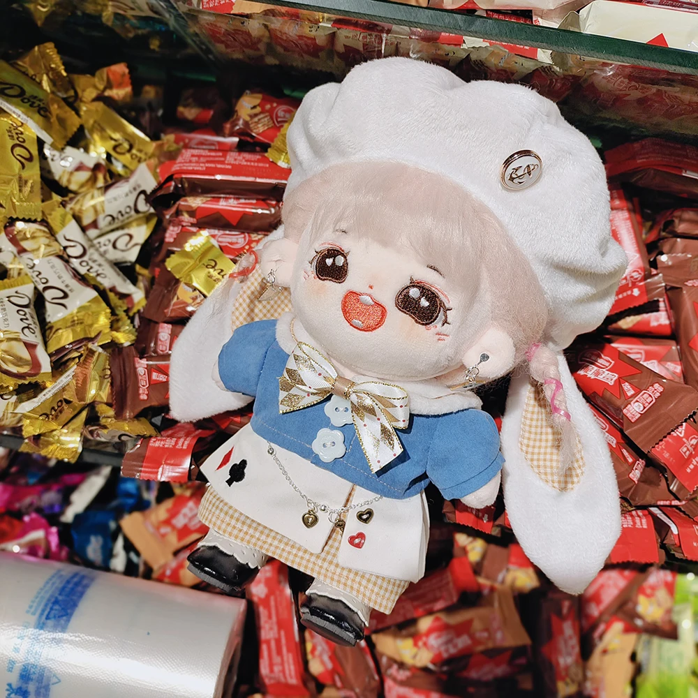 

Alice Dress Rabbit Ear Berets Sailor Top Suit Kpop For 15/20cm Cotton Stuffed Doll Clothes Change Clothing Outfits Cosplay Gift